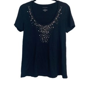 Banana Republic studded/embellished scoop neck tee